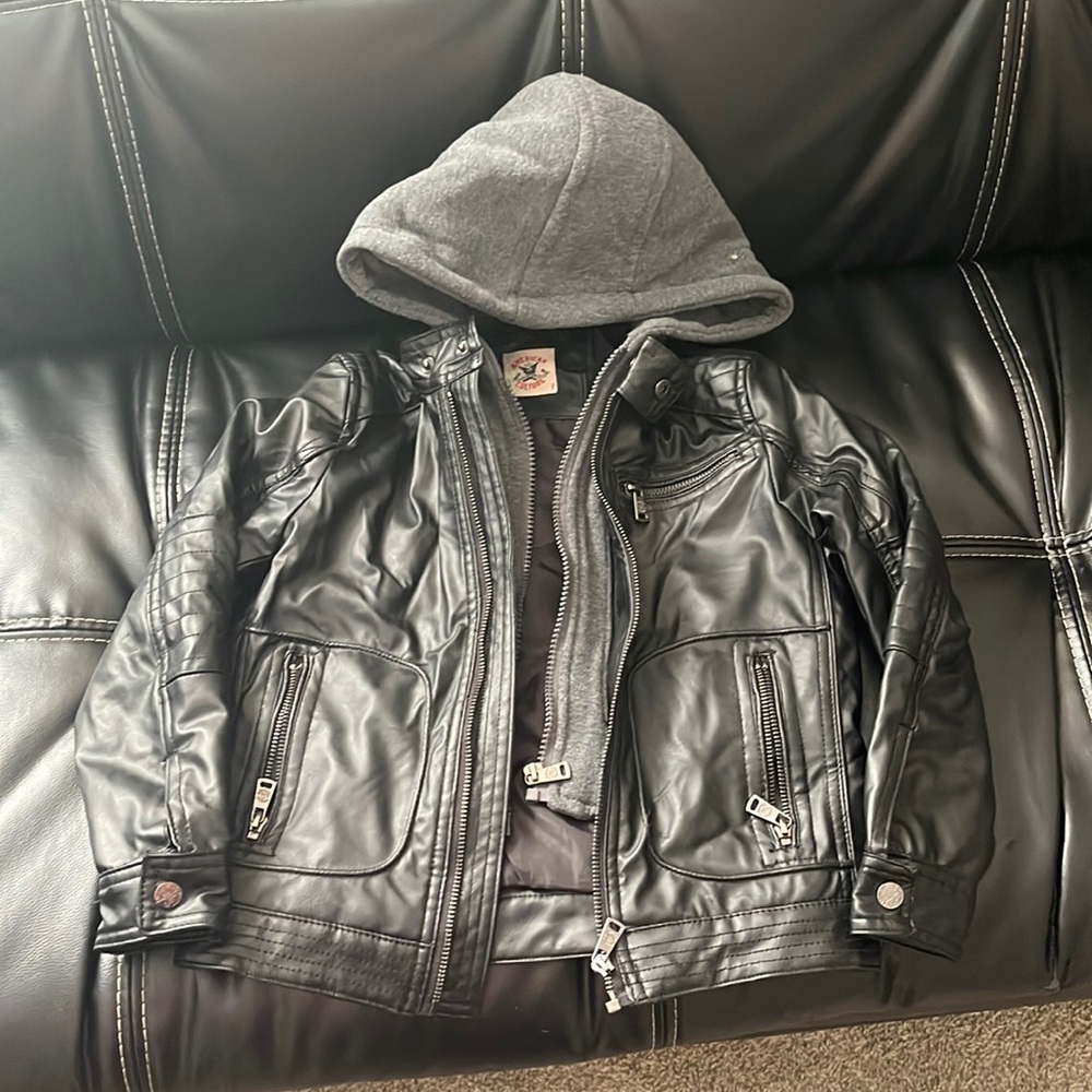 Black leather jacket size 7